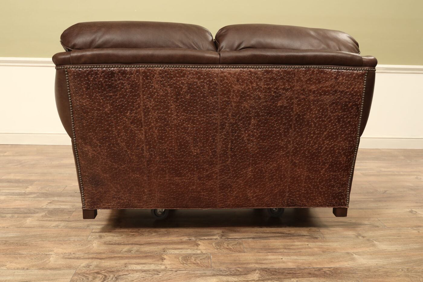 Brown Leather Chair and a Half, Oversized Brown Leather Chair - Image 9