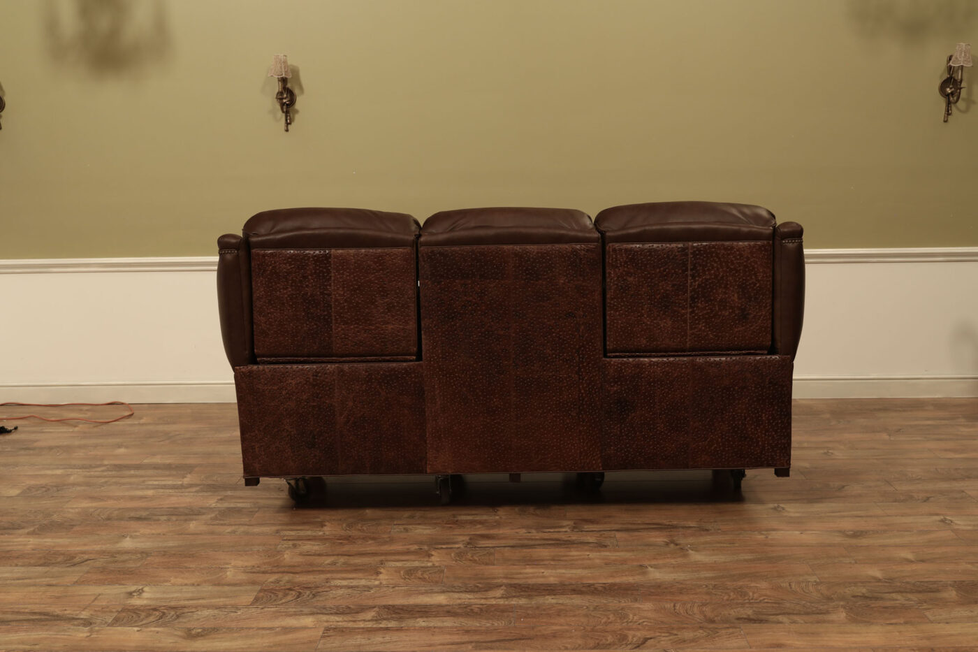 Brown Leather Couch, American Made Power Recliner - Image 2