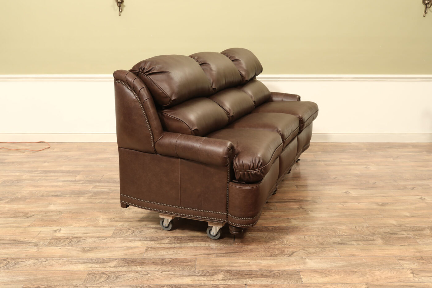 Brown Leather Couch, American Made Power Recliner - Image 4