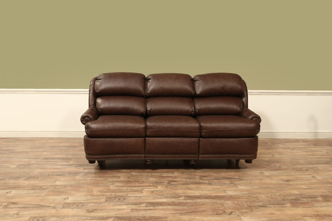 Brown Leather Couch, American Made Power Recliner - Image 7