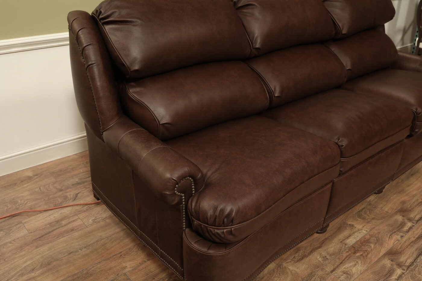 Brown Leather Couch, American Made Power Recliner - Image 8