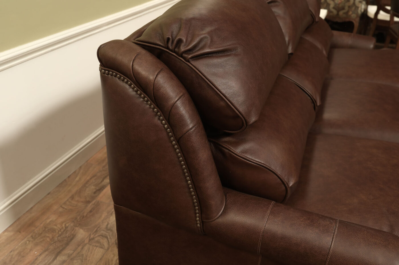 Brown Leather Couch, American Made Power Recliner - Image 9