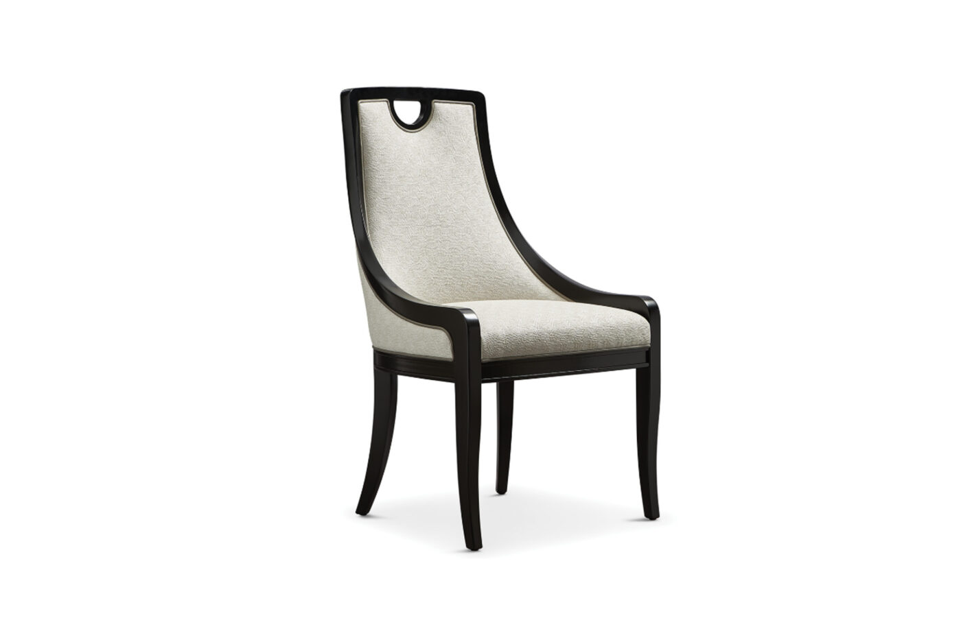American Made Handle Back Upholstered Dining Chairs - Image 14