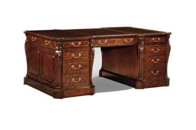 Leather top mahogany partners desk