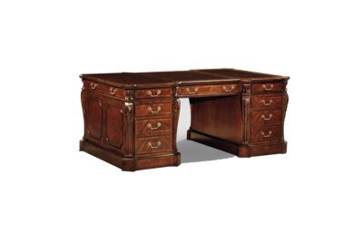 Leather top mahogany partners desk