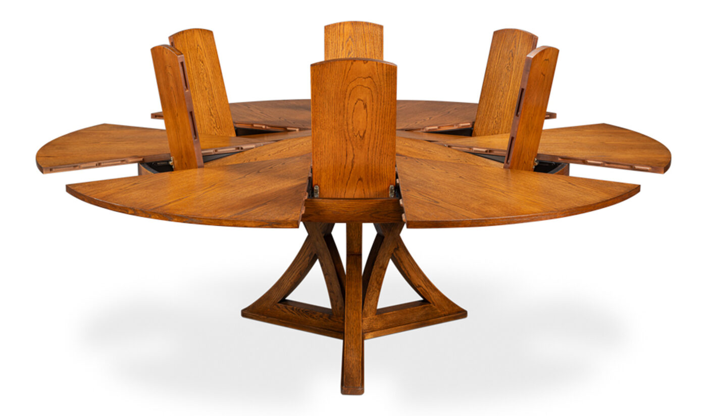 Medium Casual Jupe Table with Traditional Golden Oak Finish - Image 14