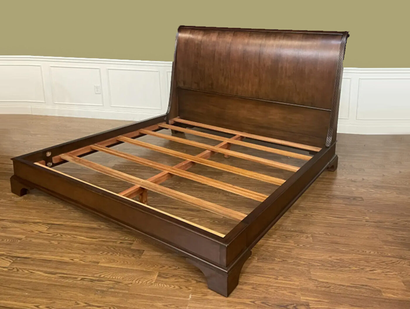 Sleigh Bed, Mahogany Headboard & Low Footboard, KING and QUEEN Bedframe available - Image 4