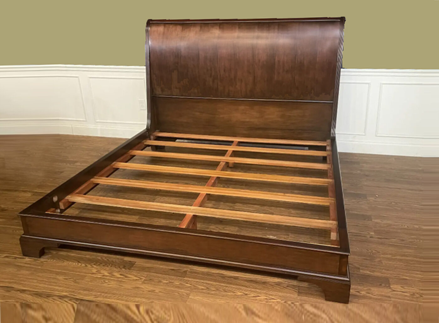 Sleigh Bed, Mahogany Headboard & Low Footboard, KING and QUEEN Bedframe available - Image 3