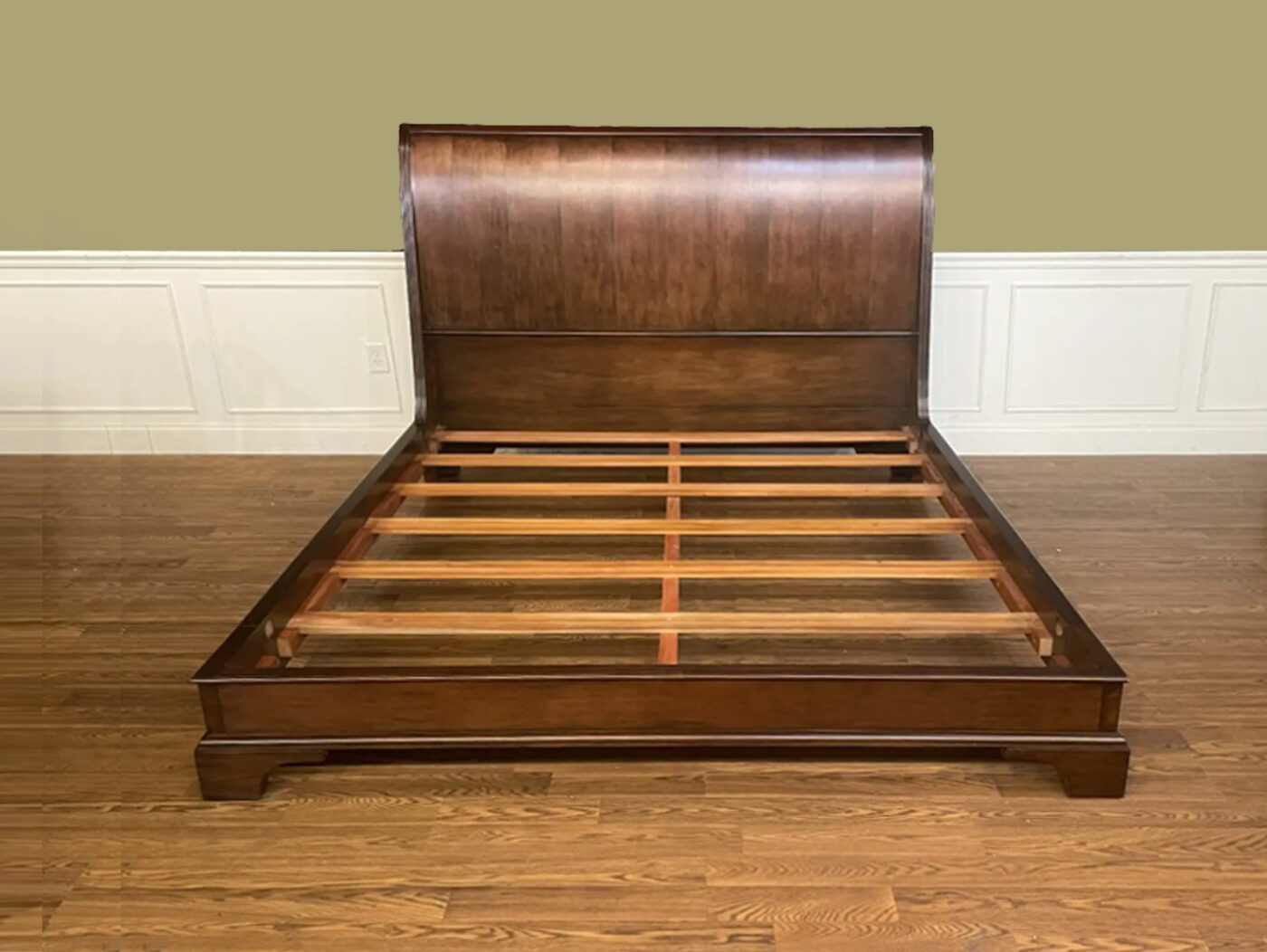 Sleigh Bed, Mahogany Headboard & Low Footboard, KING and QUEEN Bedframe available - Image 8