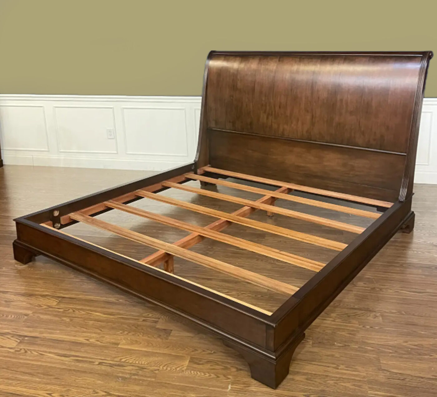 Sleigh Bed, Mahogany Headboard & Low Footboard, KING and QUEEN Bedframe available - Image 7