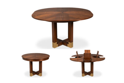 Jupe Table Block Feet in Black Walnut FInish