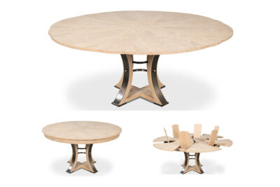 Jupe Table Outswept Pedestal Bleached Oak Finish