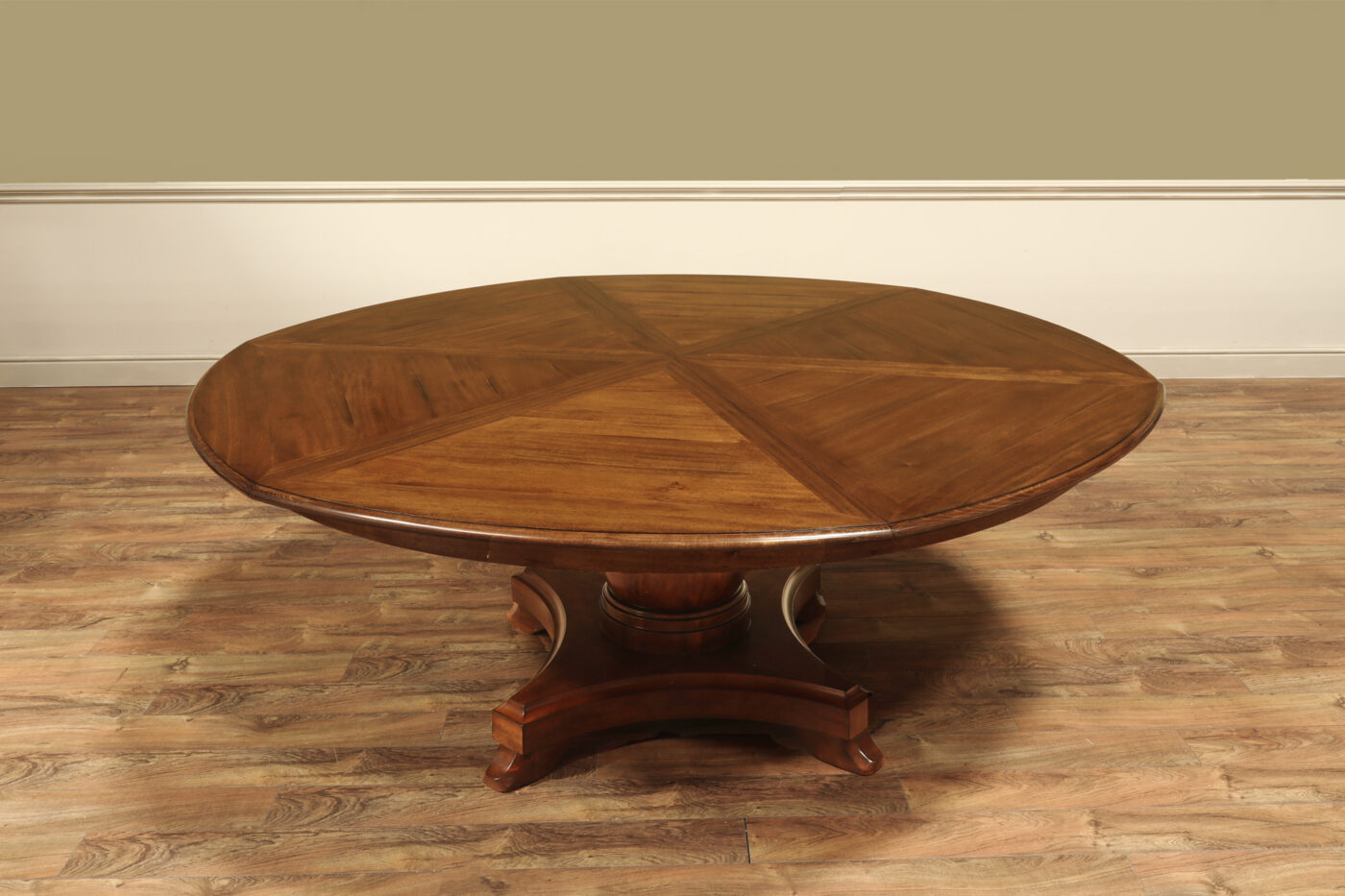 82-100 Country Farm Jupe Table on Single Solid Turned Column Pedestal - Image 7