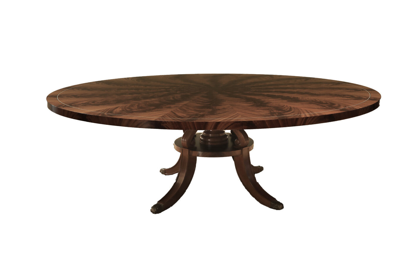 Round Mahogany Dining Table for !2 People