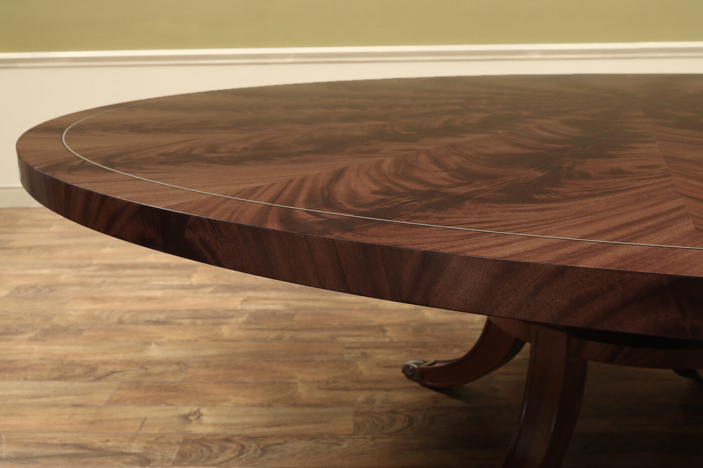 90" Round Mahogany Dining Table for Seating 10-12 People BROWN finish - Image 13