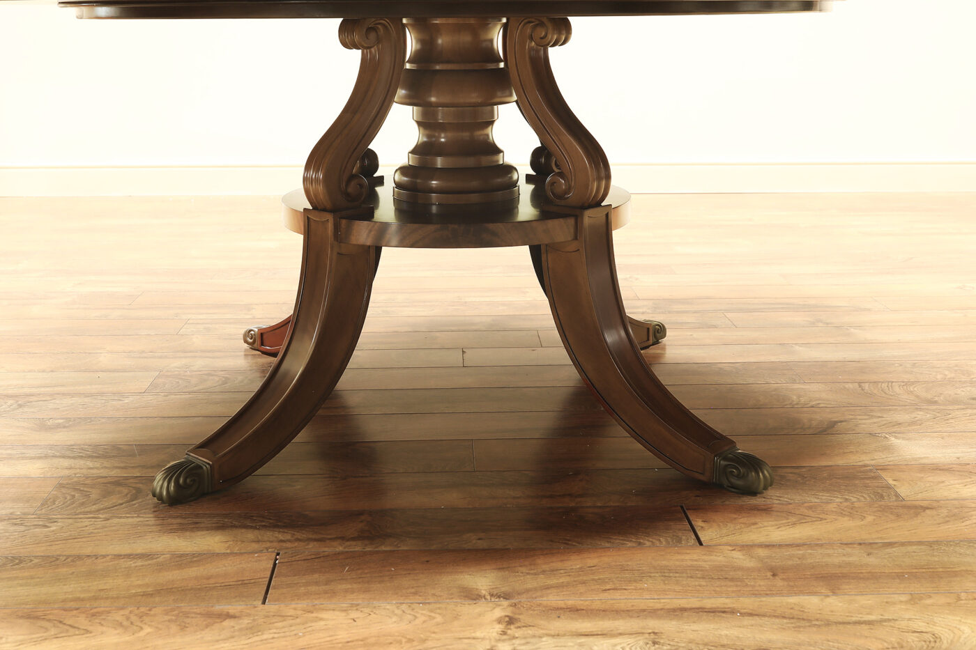 90" Round Mahogany Dining Table for Seating 10-12 People BROWN finish - Image 11