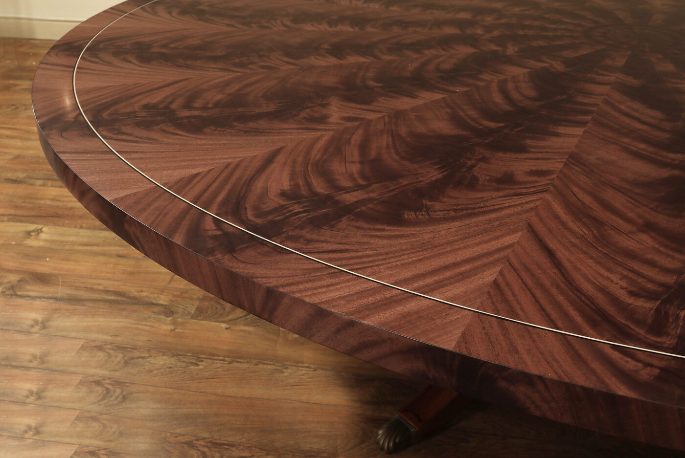 90" Round Mahogany Dining Table for Seating 10-12 People BROWN finish - Image 8