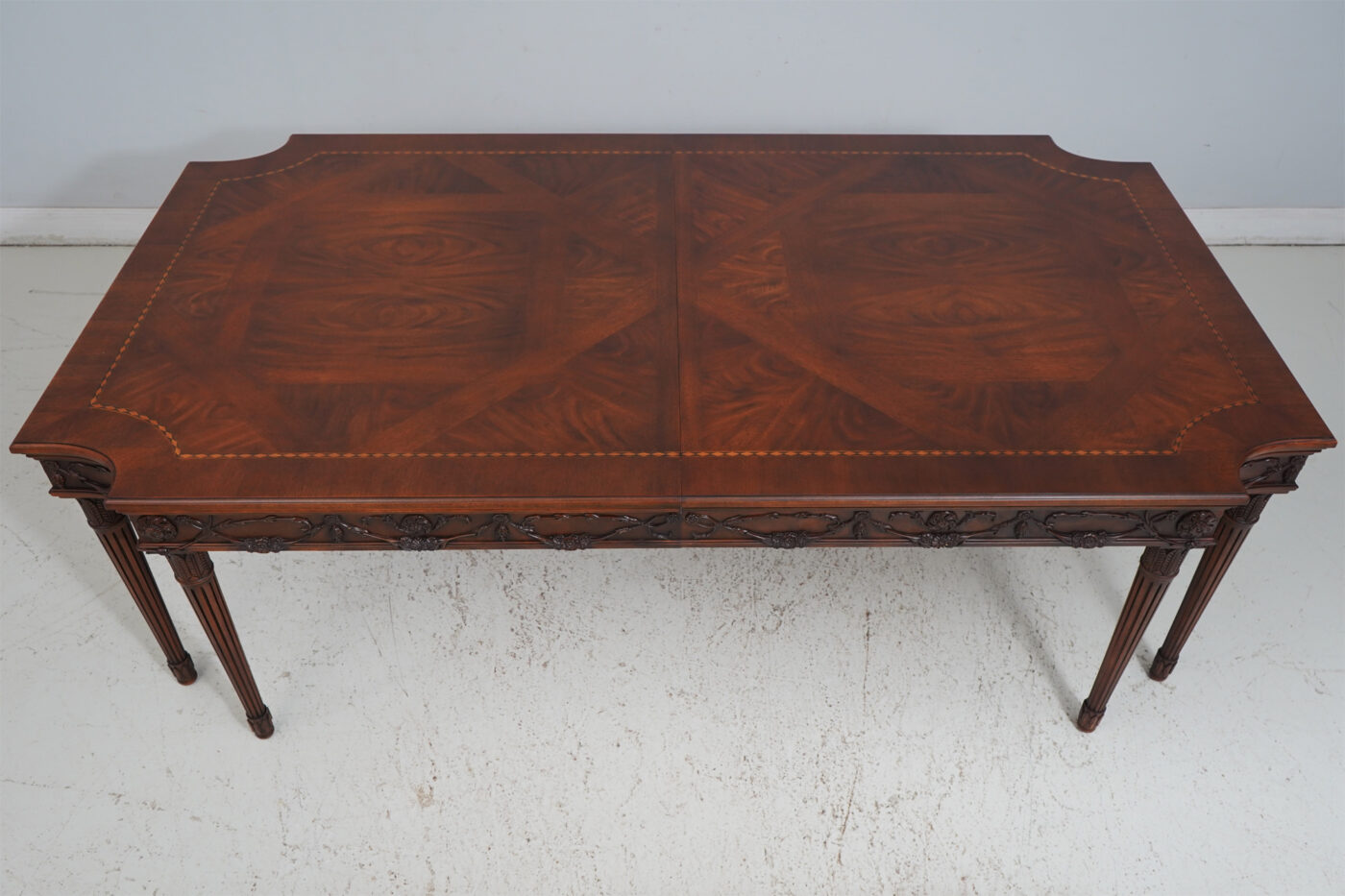 French Dining Room Table, Leg Table with Walnut Finish - Image 20