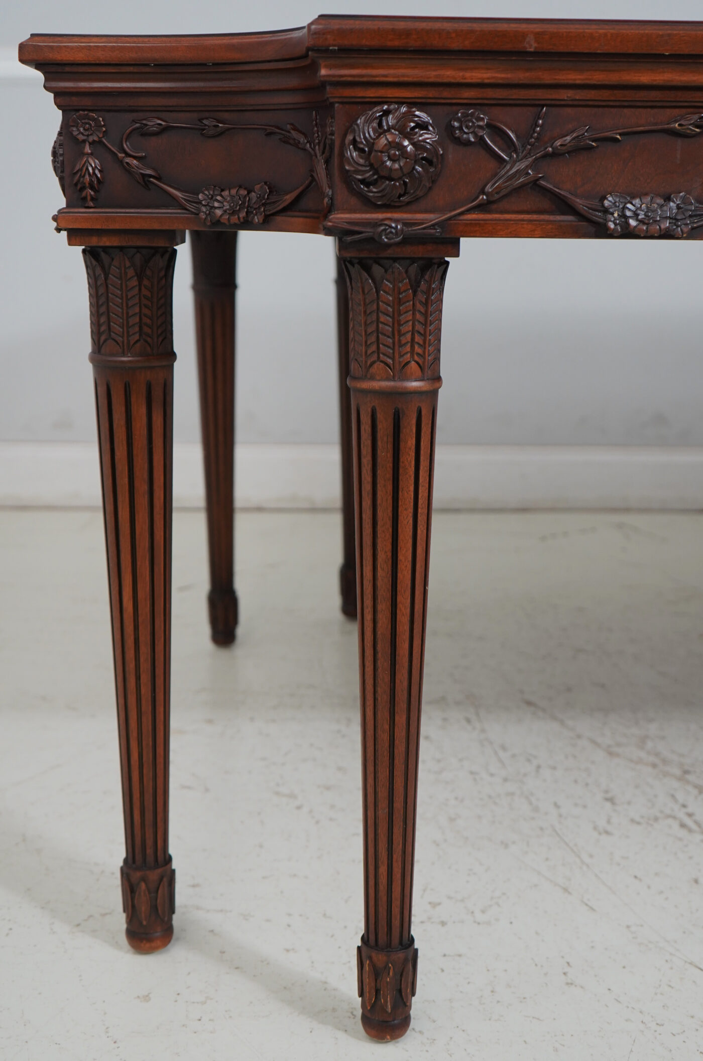 French Dining Room Table, Leg Table with Walnut Finish - Image 19