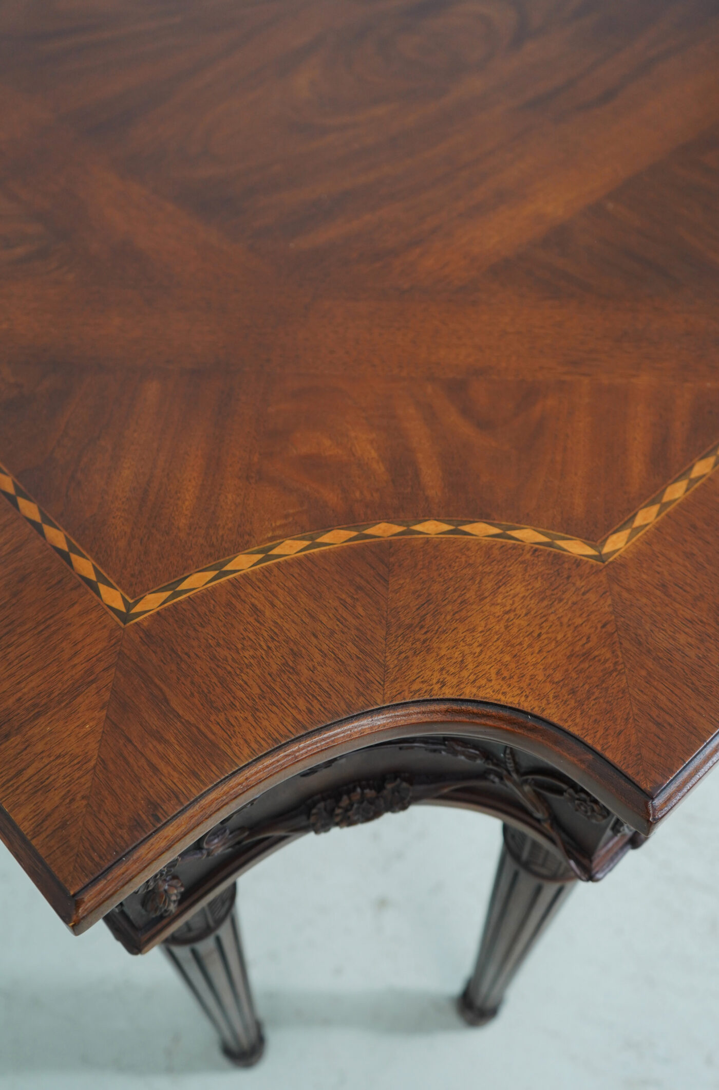 French Dining Room Table, Leg Table with Walnut Finish - Image 18