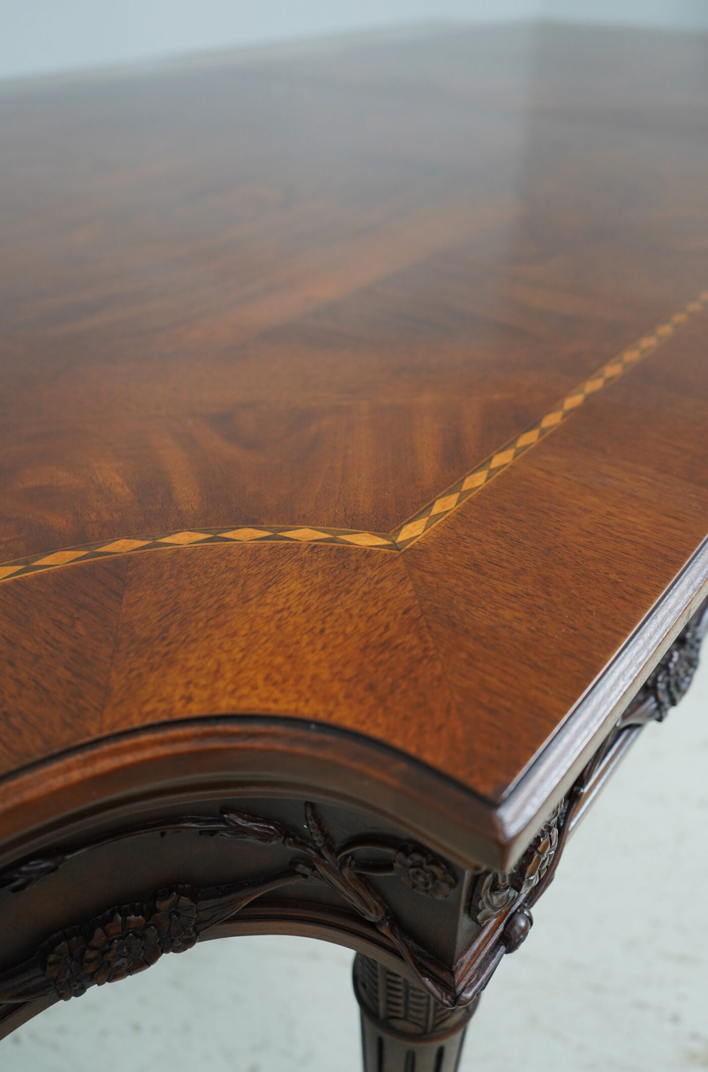 French Dining Room Table, Leg Table with Walnut Finish - Image 16