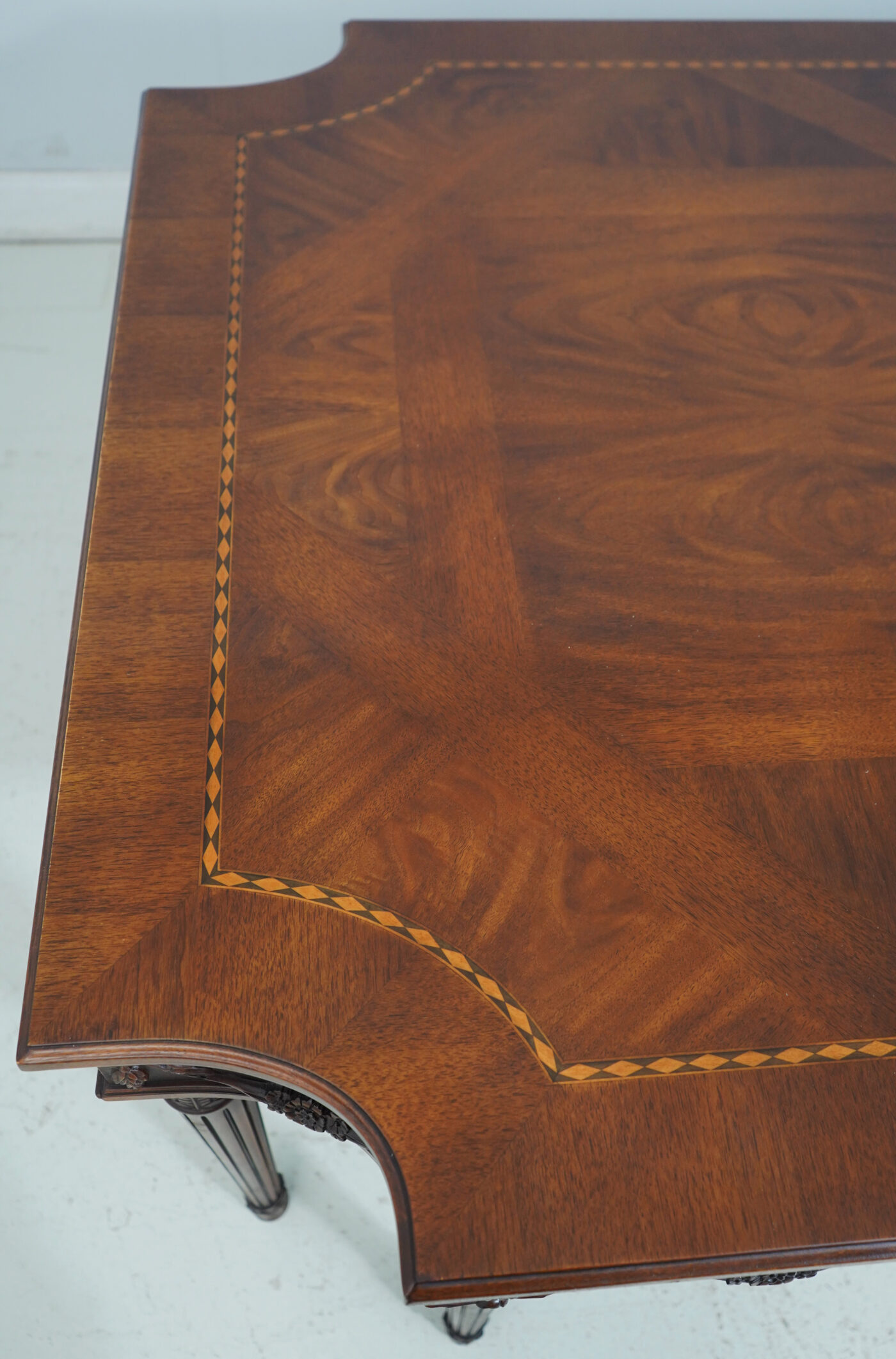French Dining Room Table, Leg Table with Walnut Finish - Image 12