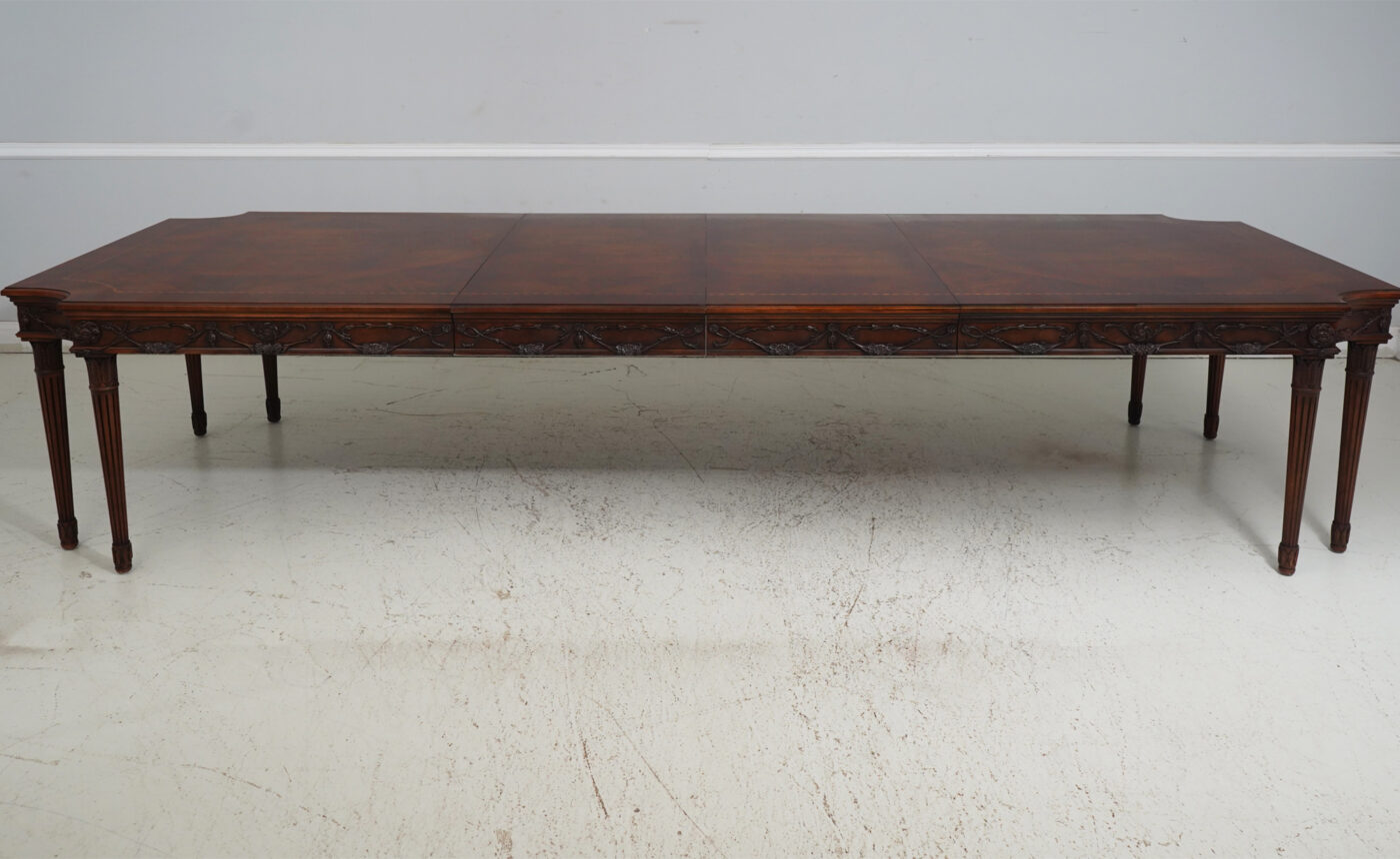 French Dining Room Table, Leg Table with Walnut Finish - Image 8