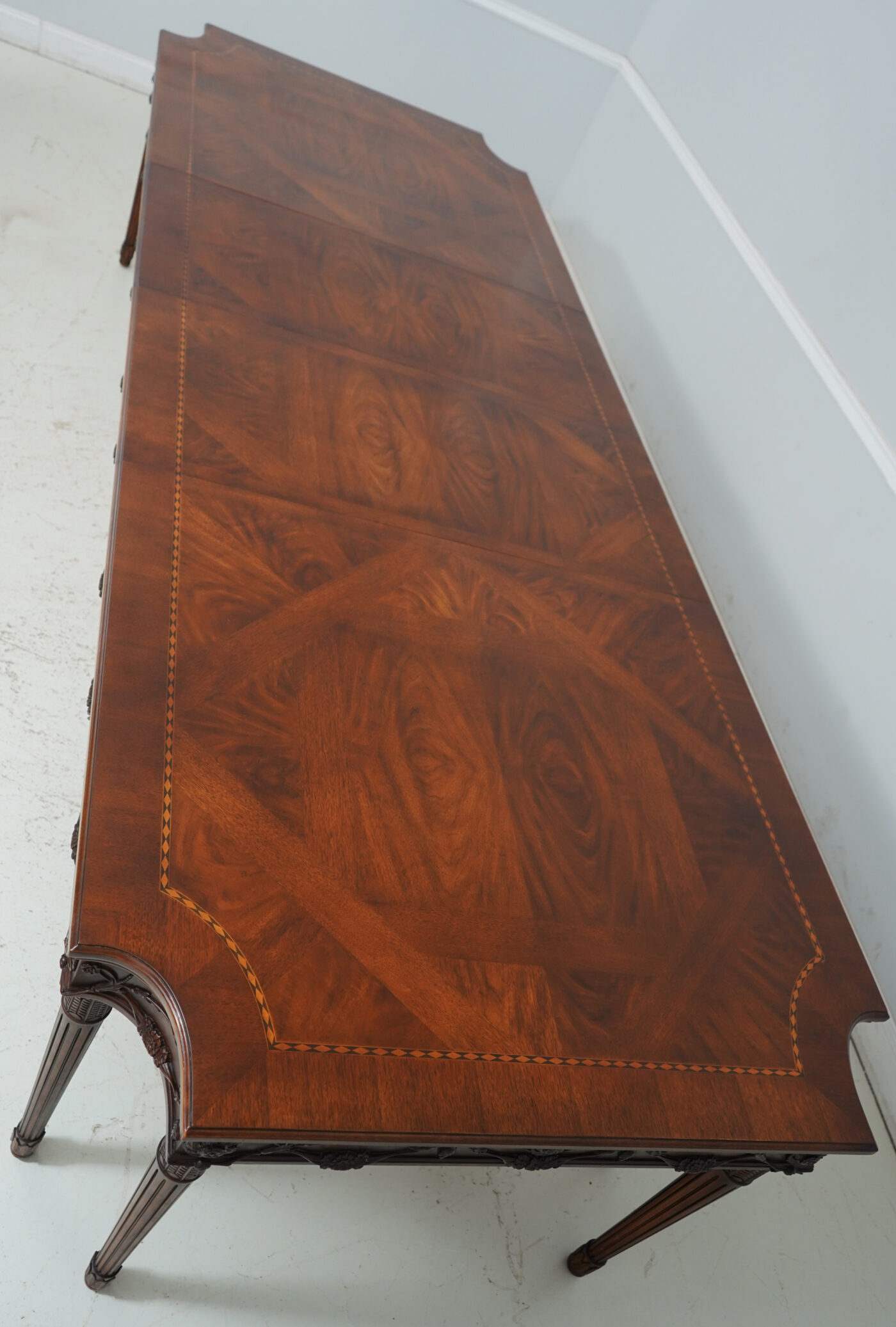 French Dining Room Table, Leg Table with Walnut Finish - Image 7