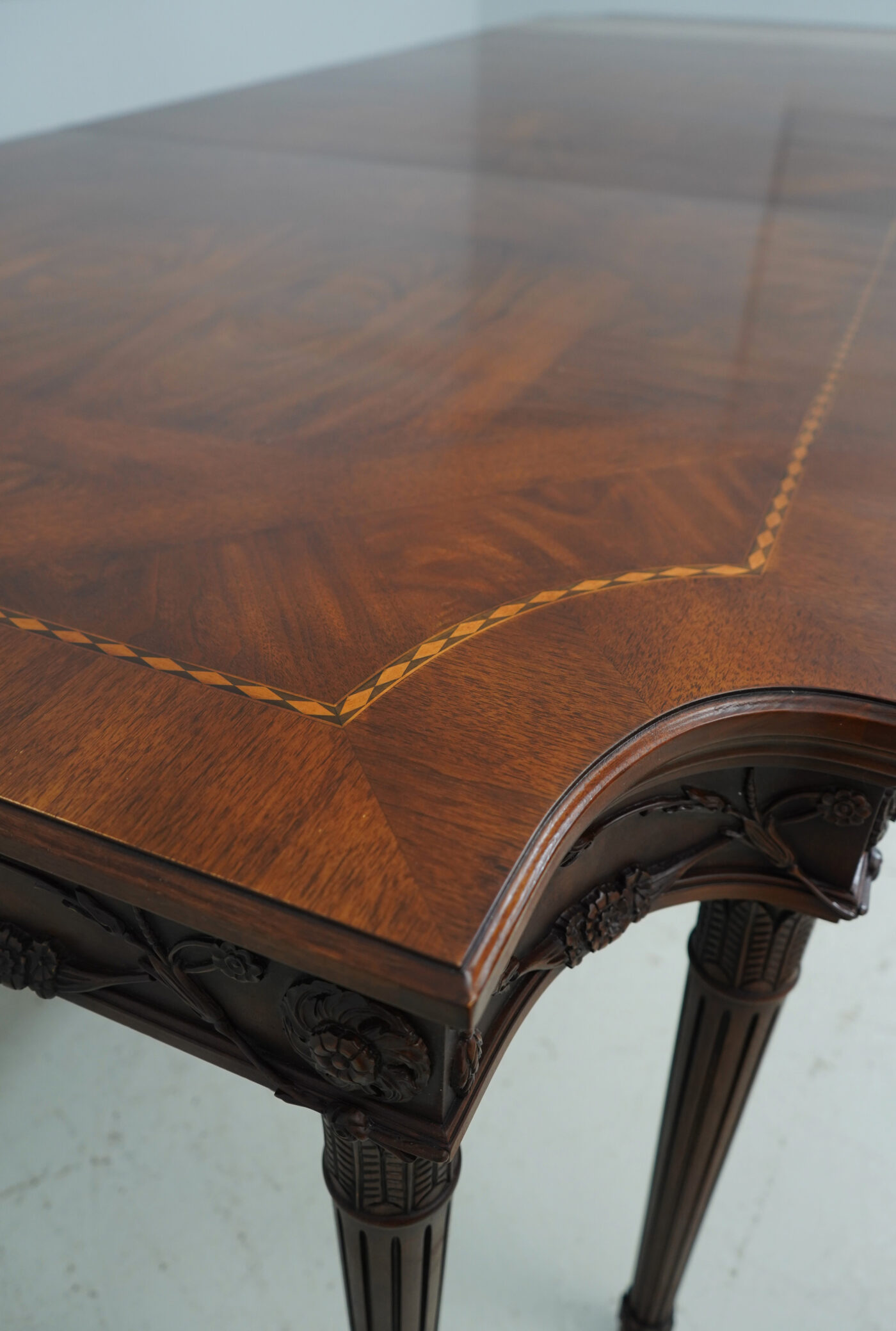 French Dining Room Table, Leg Table with Walnut Finish - Image 6