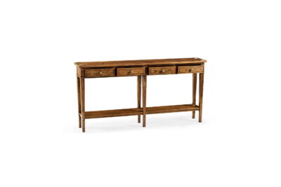 Country Walnut Four Drawer Console 491083-CFW