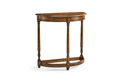 Country Walnut Demilune Console Table 491162-CFW