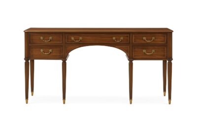 Walnut Sunderland Sideboard Brass Inlay, Pulls, Leg Caps and Details