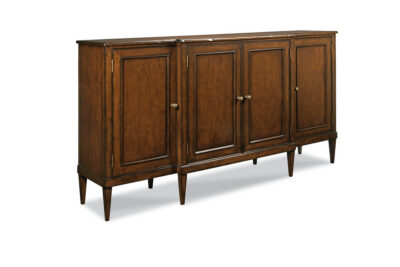 Cherry Veneer Cabinet With Four Framed Doors And Tapered Feet