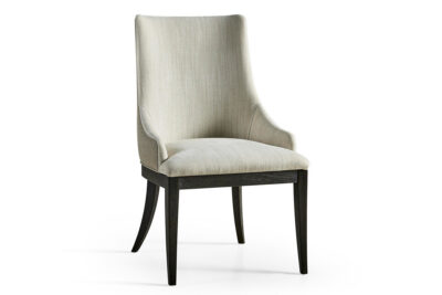 Upholstered Side Chair With Ebonized Wood Frame