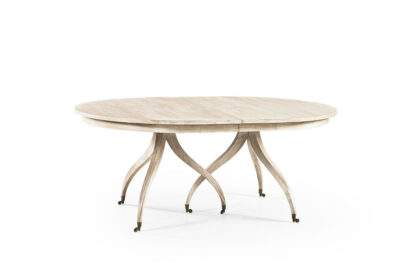 Walnut Veneer Dining Table With Spider Leg Base And Extension Leaves