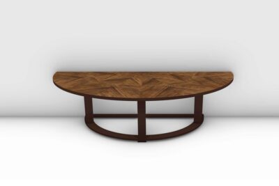 Large Round Modular Dining Table for a Great Room - Demilune Console