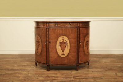 Demilune Cabinet with Satinwood Inlay and Curved Doors