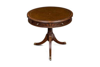 Mahogany Occasional Table with Leather Top and Drawers