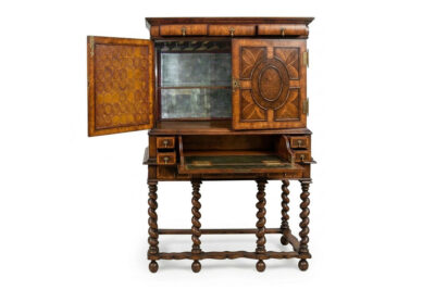 William and Mary Walnut Drinks Cabinet with Oyster Veneer