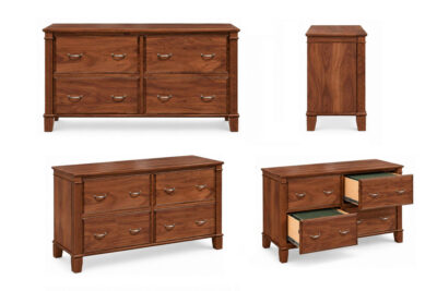 Traditional Solid Cherry 4-Drawer Lateral File Cabinet/Credenza Made in USA